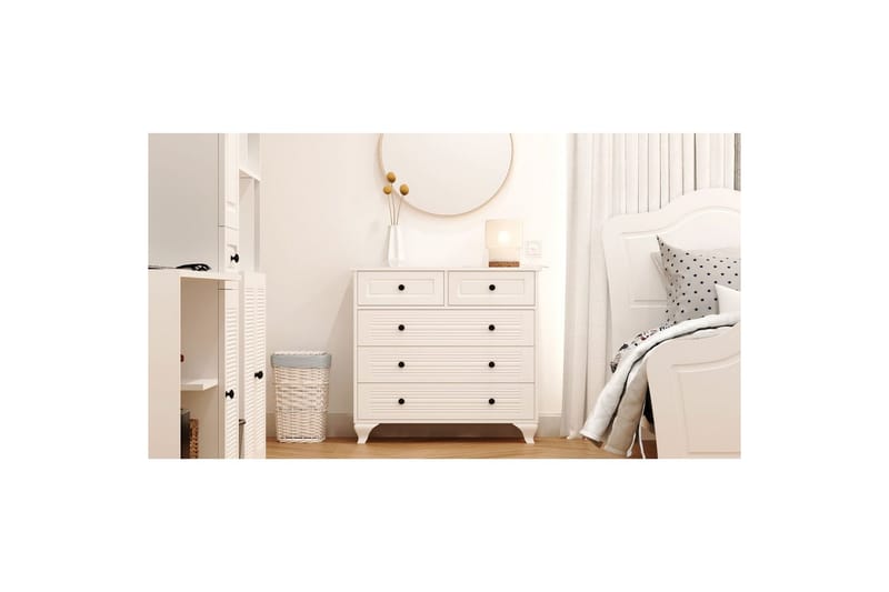 Vornrel Kommode 90 cm - Matt Hvit - Oppbevaring - Oppbevaringsmøbler - Kommode