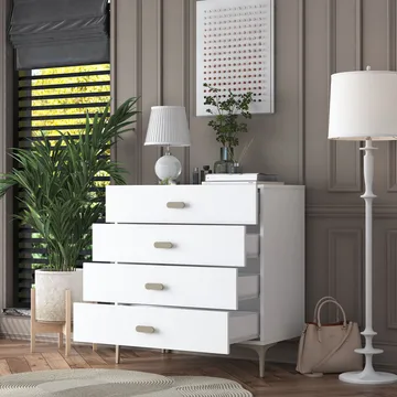 Kommode Wallxpert Cleo hylle (85,6 x 90,7 x 45 cm) Hvit - Hvit - Oppbevaring - Oppbevaringsmøbler - Kommode