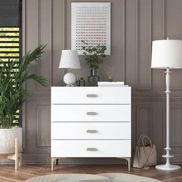 Kommode Wallxpert Cleo hylle (85,6 x 90,7 x 45 cm) Hvit - Hvit - Oppbevaring - Oppbevaringsmøbler - Kommode