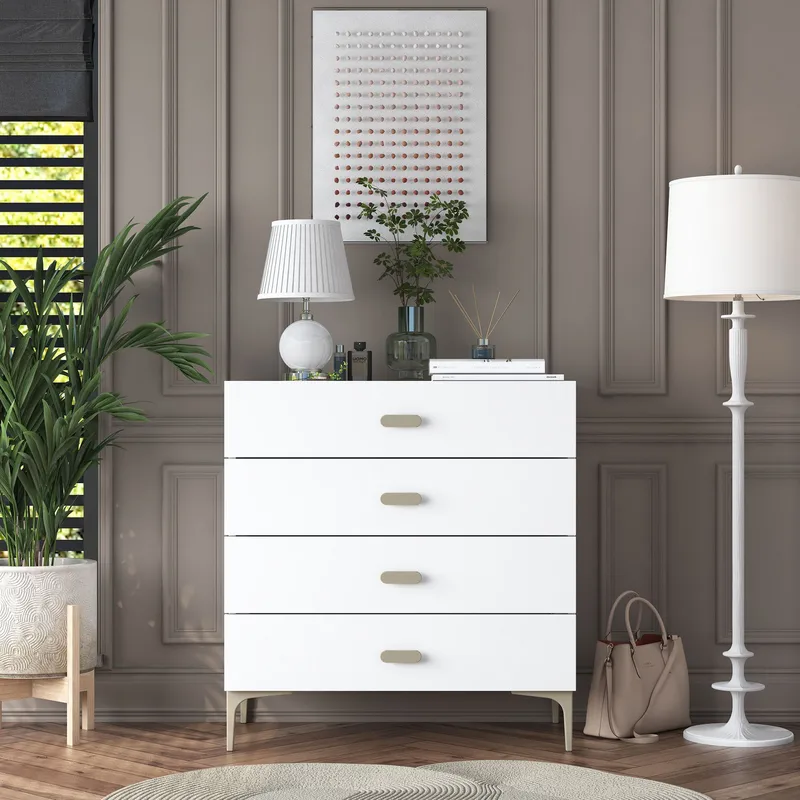Kommode Wallxpert Cleo hylle (85,6 x 90,7 x 45 cm) Hvit - Hvit - Oppbevaring - Oppbevaringsmøbler - Kommode