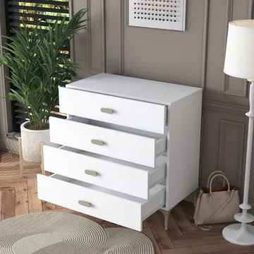 Kommode Wallxpert Cleo hylle (85,6 x 90,7 x 45 cm) Hvit - Hvit - Oppbevaring - Oppbevaringsmøbler - Kommode