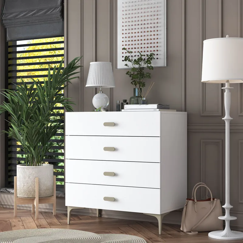 Kommode Wallxpert Cleo hylle (85,6 x 90,7 x 45 cm) Hvit - Hvit - Oppbevaring - Oppbevaringsmøbler - Kommode