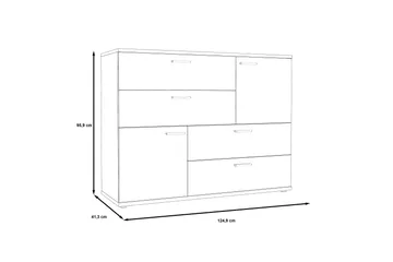 Waunifor Kommode 125 cm - Brun - Oppbevaring - Oppbevaringsmøbler - Kommode
