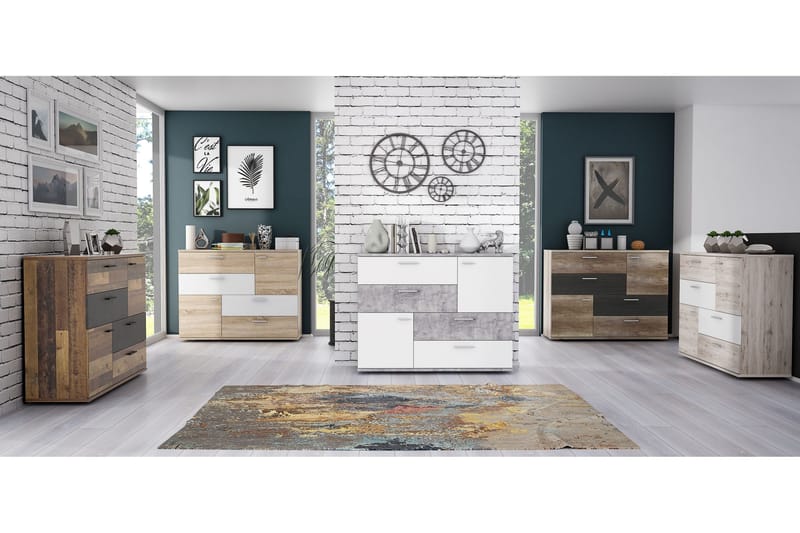 Waunifor Kommode 125 cm - Brun/Hvit - Oppbevaring - Oppbevaringsmøbler - Kommode
