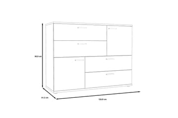 Waunifor Kommode 125 cm - Brun/Hvit - Oppbevaring - Oppbevaringsmøbler - Kommode