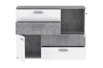 Waunifor Kommode 125 cm - Hvit/Grå - Oppbevaring - Oppbevaringsmøbler - Kommode