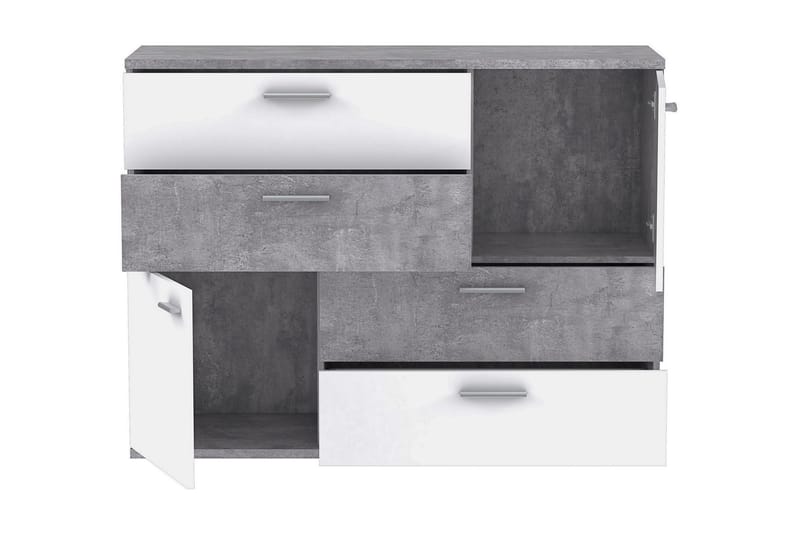 Waunifor Kommode 125 cm - Hvit/Grå - Oppbevaring - Oppbevaringsmøbler - Kommode