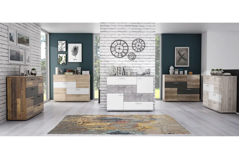 Waunifor Kommode 125 cm - Lysegrå - Oppbevaring - Oppbevaringsmøbler - Kommode