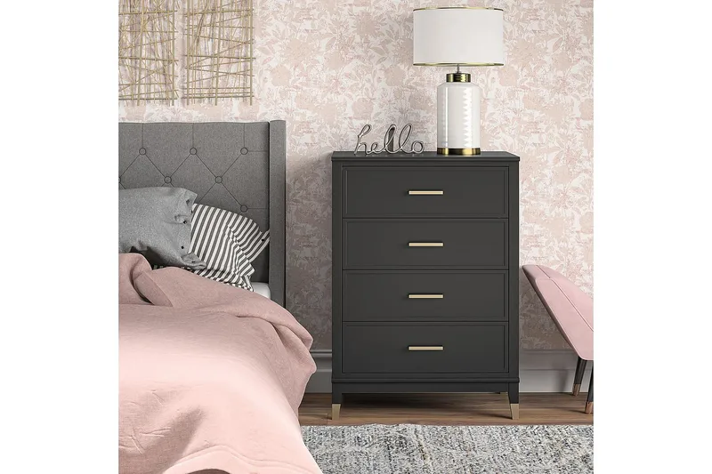 Westerleigh Kommode 76x50 cm Svart/Gull - Oppbevaring - Oppbevaringsmøbler - Kommode