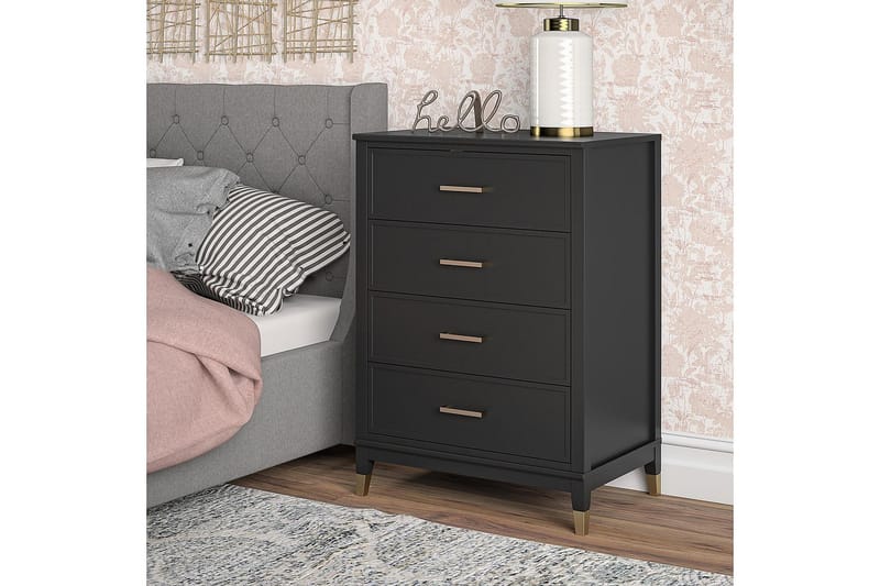Westerleigh Kommode 76x50 cm Svart/Gull - Oppbevaring - Oppbevaringsmøbler - Kommode