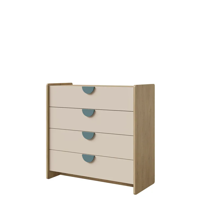 Zarek kommode 94 cm - brun, blå og beige - Oppbevaring - Oppbevaringsmøbler - Kommode