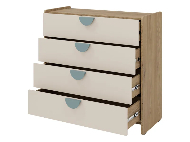 Zarek kommode 94 cm - brun, rosa og beige - Oppbevaring - Oppbevaringsmøbler - Kommode