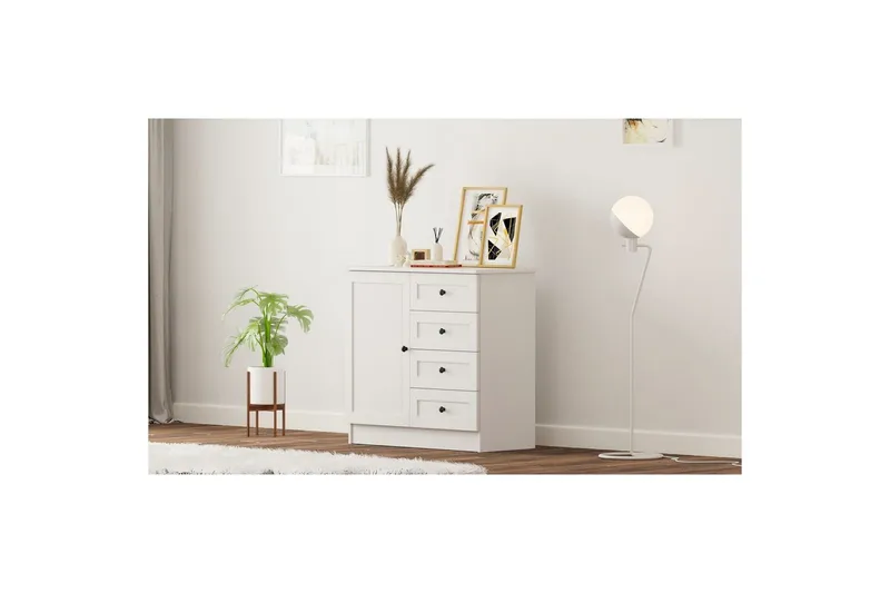 Zavira Kommode 87 cm - Matt Hvit - Oppbevaring - Oppbevaringsmøbler - Kommode