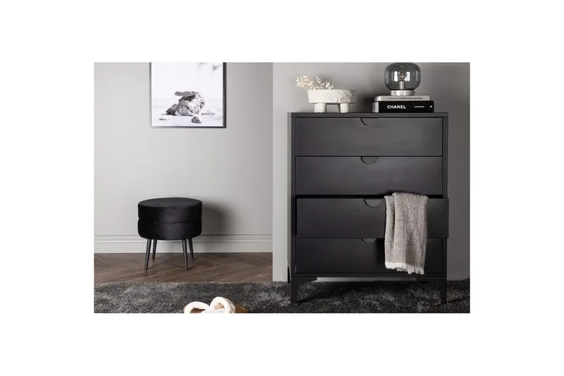 Kommode Piring - Svart, 40x78x98 - Oppbevaring - Oppbevaringsmøbler - Kommode