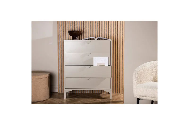 Kommode Piring - Beige, 40x78x98 - Oppbevaring - Oppbevaringsmøbler - Kommode