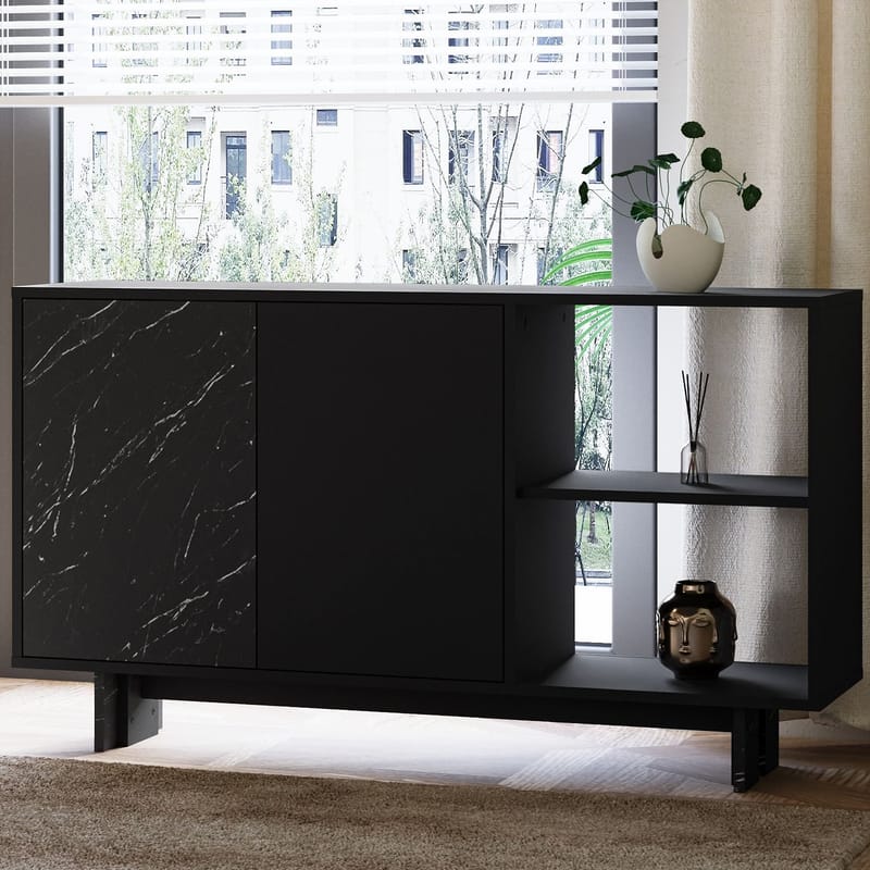 Konsollbord Homitis Ravello (140 x 80 x 35 cm) Svart marmor - Oppbevaring - Oppbevaringsmøbler - Sideboard & skjenk