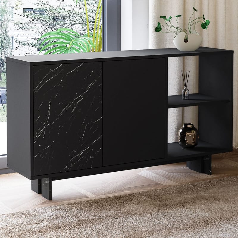 Konsollbord Homitis Ravello (140 x 80 x 35 cm) Svart marmor - Oppbevaring - Oppbevaringsmøbler - Sideboard & skjenk