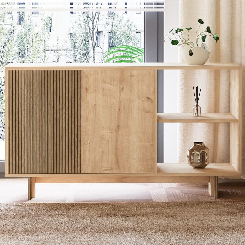 Konsollbord Homitis Ravello (140 x 80 x 35 cm) Varm eik safir-eik - Oppbevaring - Oppbevaringsmøbler - Sideboard & skjenk