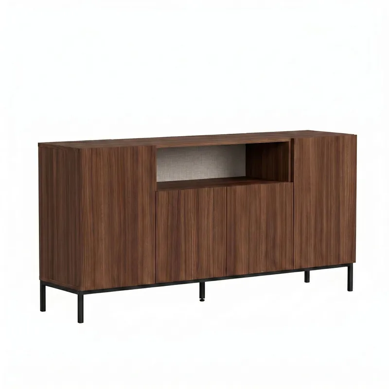 Konsollbord Nordure Rialto (160 x 80 x 40 cm) Milano Valnøtt Svart, Milano valnøtt og svart