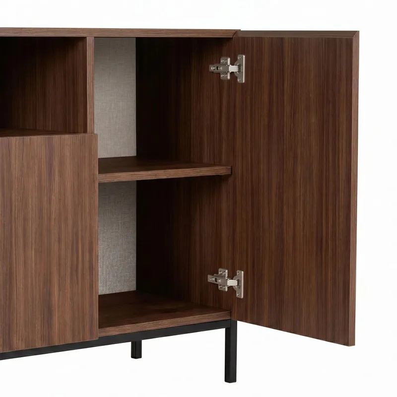Konsollbord Nordure Rialto (160 x 80 x 40 cm) Milano Valnøtt Svart - Milano valnøtt og svart - Oppbevaring - Oppbevaringsmøbler - Sideboard & skjenk