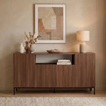 Konsollbord Nordure Rialto (160 x 80 x 40 cm) Milano Valnøtt Svart - Milano valnøtt og svart - Oppbevaring - Oppbevaringsmøbler - Sideboard & skjenk