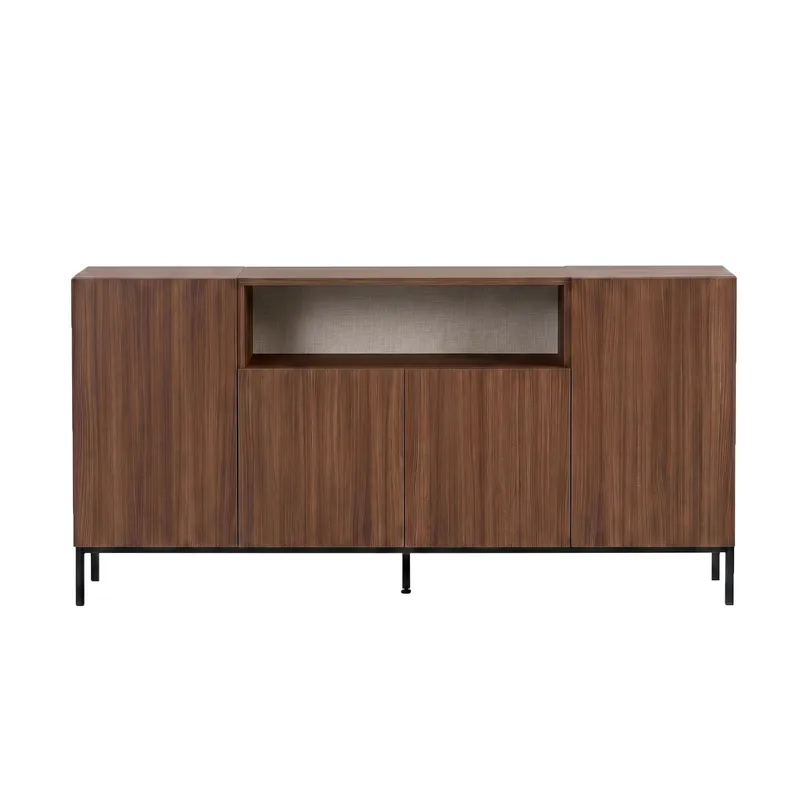 Konsollbord Nordure Rialto (160 x 80 x 40 cm) Milano Valnøtt Svart - Milano valnøtt og svart - Oppbevaring - Oppbevaringsmøbler - Sideboard & skjenk