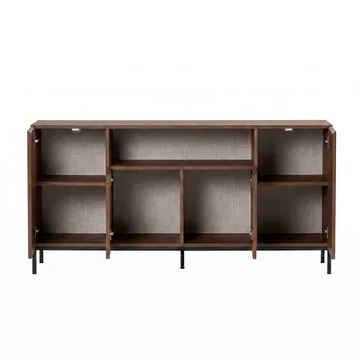 Konsollbord Nordure Rialto (160 x 80 x 40 cm) Milano Valnøtt Svart - Milano valnøtt og svart - Oppbevaring - Oppbevaringsmøbler - Sideboard & skjenk