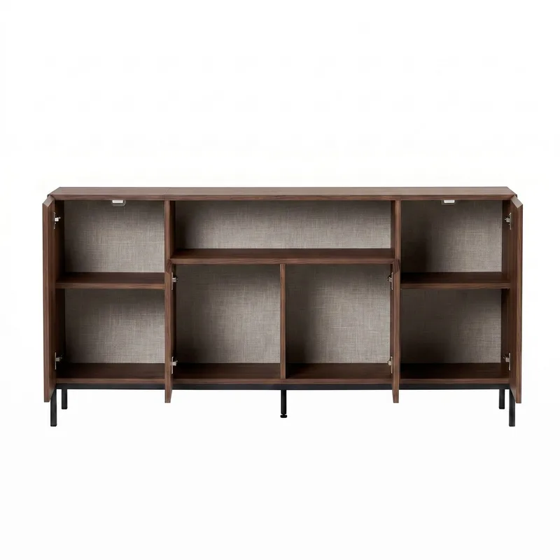 Konsollbord Nordure Rialto (160 x 80 x 40 cm) Milano Valnøtt Svart - Milano valnøtt og svart - Oppbevaring - Oppbevaringsmøbler - Sideboard & skjenk