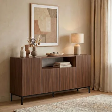 Konsollbord Nordure Rialto (160 x 80 x 40 cm) Milano Valnøtt Svart - Milano valnøtt og svart - Oppbevaring - Oppbevaringsmøbler - Sideboard & skjenk