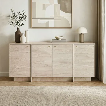 Konsollbord Nordure Varen (180 x 82 x 45 cm) Travertin - Travertin - Oppbevaring - Oppbevaringsmøbler - Sideboard & skjenk