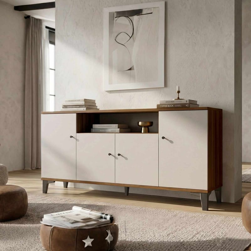 Konsollbord Skye Decor Bren (180 x 85 x 44,5 cm) valnøtt - Valnøtt - Oppbevaring - Oppbevaringsmøbler - Sideboard & skjenk