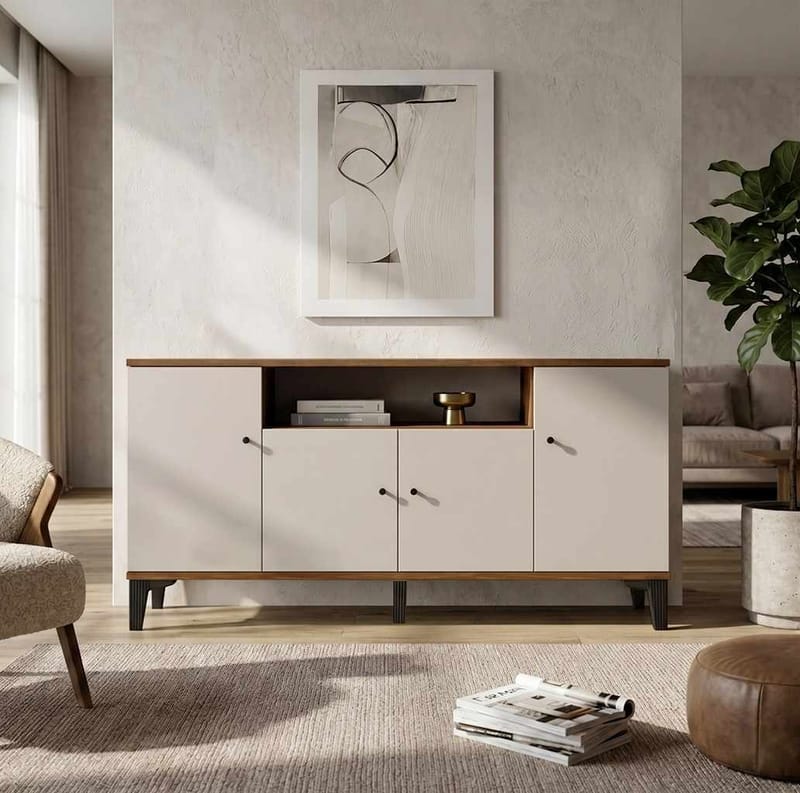 Konsollbord Skye Decor Bren (180 x 85 x 44,5 cm) valnøtt - Valnøtt - Oppbevaring - Oppbevaringsmøbler - Sideboard & skjenk