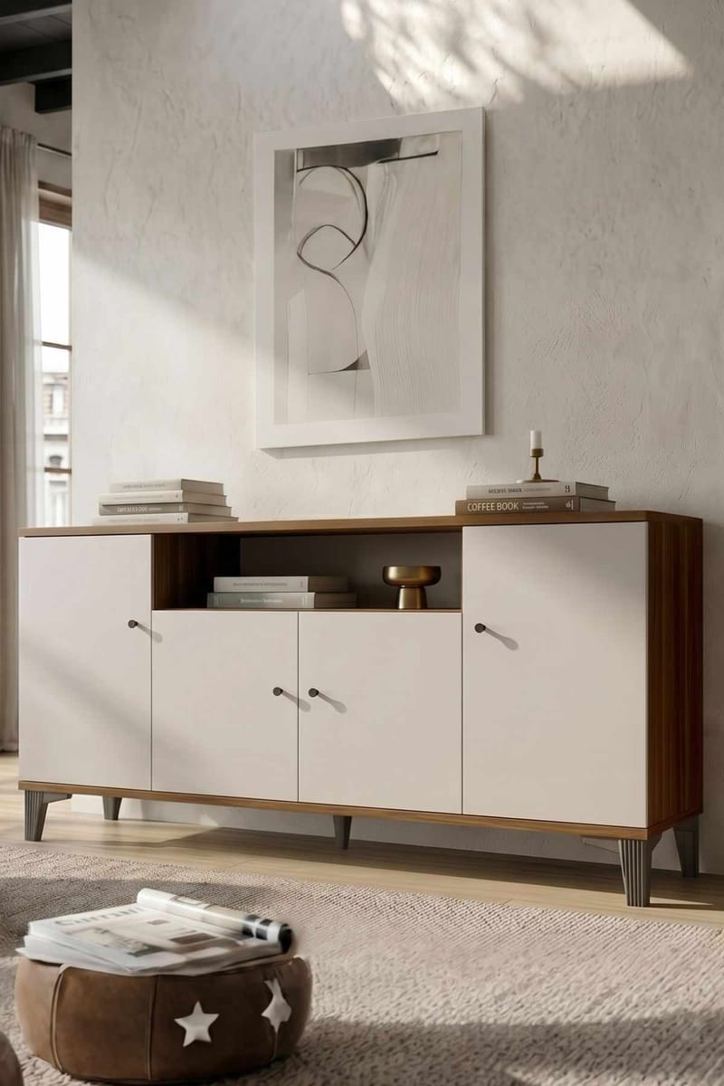 Konsollbord Skye Decor Bren (180 x 85 x 44,5 cm) valnøtt - Valnøtt - Oppbevaring - Oppbevaringsmøbler - Sideboard & skjenk