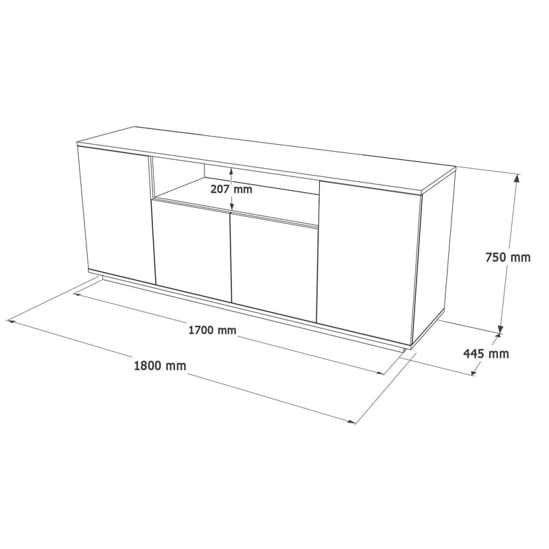 Konsollbord Skye Decor Cleo-hylle (180 x 75 x 44,5 cm) Atlantisk furu kasjmir - Atlantic Pine og Cashmere - Oppbevaring - Oppbevaringsmøbler - Sideboard & skjenk