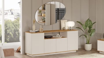 Konsollbord Skye Decor Cleo-hylle (180 x 75 x 44,5 cm) Atlantisk furu kasjmir - Atlantic Pine og Cashmere - Oppbevaring - Oppbevaringsmøbler - Sideboard & skjenk