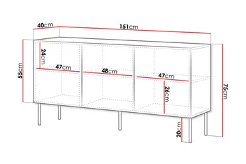 Laholm Kommode 151 cm - Svart - Oppbevaring - Oppbevaringsmøbler - Kommode