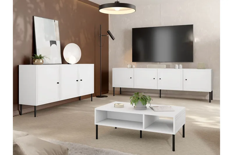 Laholm Møbelsett for Stue - Hvit - Oppbevaring - Oppbevaringsmøbler - Møbelsett til stue