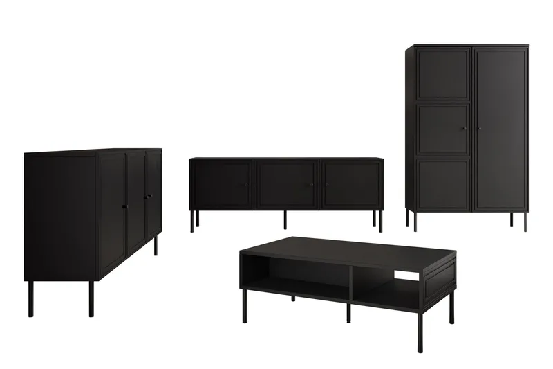 Laholm Møbelsett for Stue, Svart