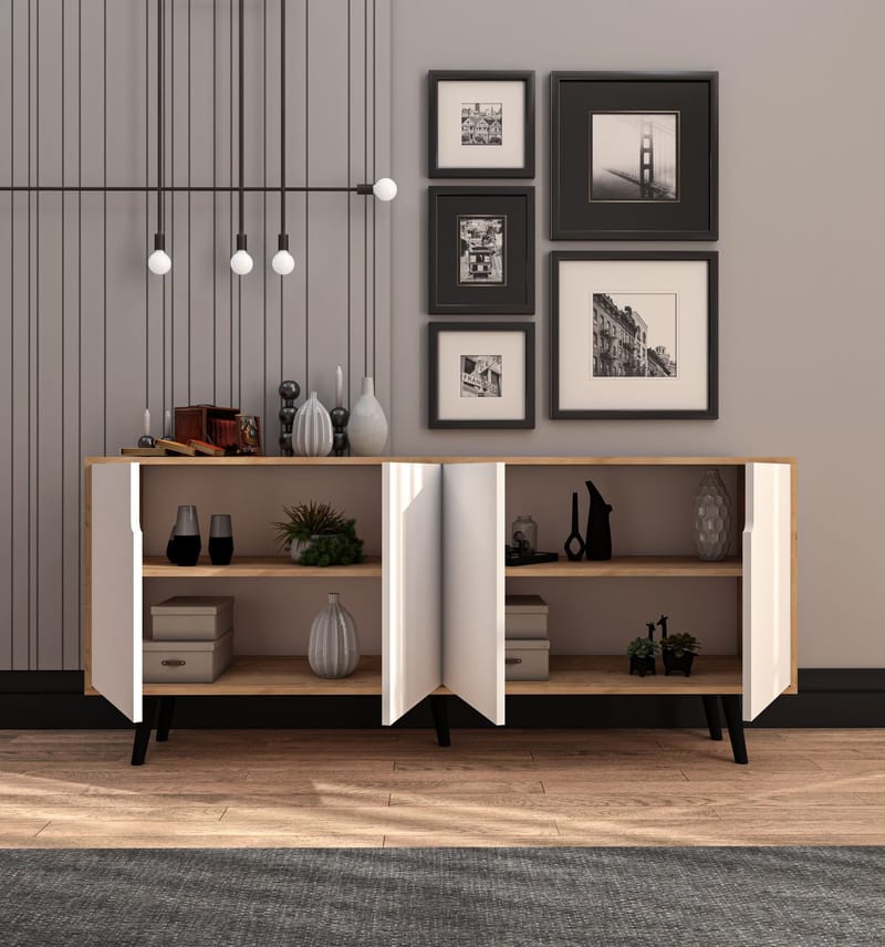 Latinara Konsollbord 180 cm - Sapphire eik, hvit - Oppbevaring - Oppbevaringsmøbler - Sideboard & skjenk