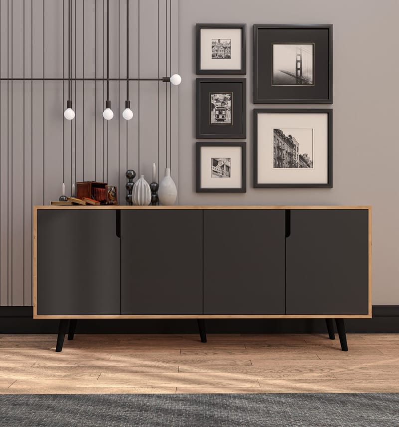 Latinara Konsollbord 180 cm - Sapphire eik/Antrasitt - Oppbevaring - Oppbevaringsmøbler - Sideboard & skjenk