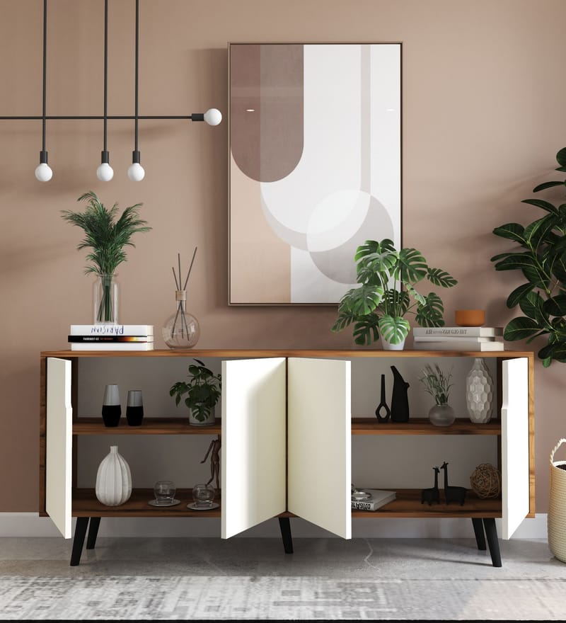 Latinara Konsollbord 180 cm - Valnøtt og hvit - Oppbevaring - Oppbevaringsmøbler - Sideboard & skjenk