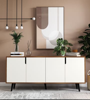 Latinara Konsollbord 180 cm - Valnøtt og hvit - Oppbevaring - Oppbevaringsmøbler - Sideboard & skjenk