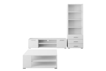 Lindesberg Møbelsett for Stue - Hvit - Oppbevaring - Oppbevaringsmøbler - Møbelsett til stue