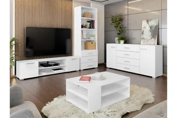 Lindesberg Møbelsett for Stue - Hvit - Oppbevaring - Oppbevaringsmøbler - Møbelsett til stue