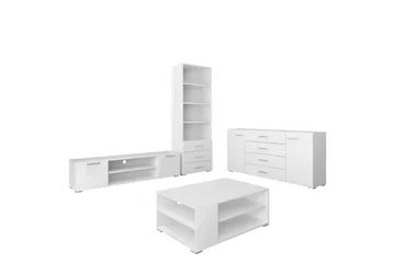 Lindesberg Møbelsett for Stue - Hvit - Oppbevaring - Oppbevaringsmøbler - Møbelsett til stue