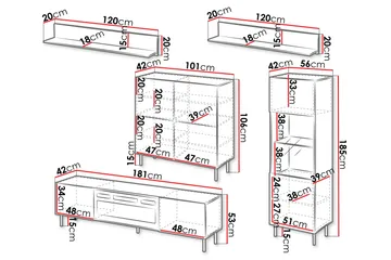 Lionel Møbelsett for Stue - Kashmir - Oppbevaring - Oppbevaringsmøbler - Møbelsett til stue