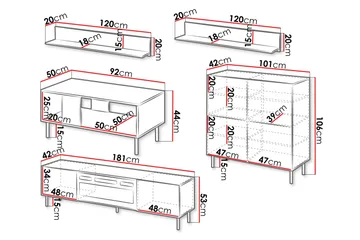 Lionel Møbelsett for Stue - Kashmir - Oppbevaring - Oppbevaringsmøbler - Møbelsett til stue
