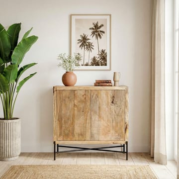 Livano skjenk 91 cm 3D-mønster industriell stil - varm lysebrun og svart - Oppbevaring - Oppbevaringsmøbler - Sideboard & skjenk
