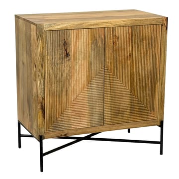 Livano skjenk 91 cm 3D-mønster industriell stil - varm lysebrun og svart - Oppbevaring - Oppbevaringsmøbler - Sideboard & skjenk