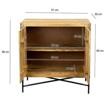 Livano skjenk 91 cm 3D-mønster industriell stil - varm lysebrun og svart - Oppbevaring - Oppbevaringsmøbler - Sideboard & skjenk